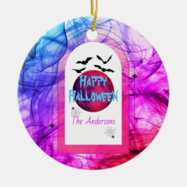 Foto Rosa Lila Moderne Fledermäuse Frohes Hallowee Keramik Ornament