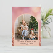 Foto Rosa Moderne frohe Weihnachten (Stehend Vorderseite)