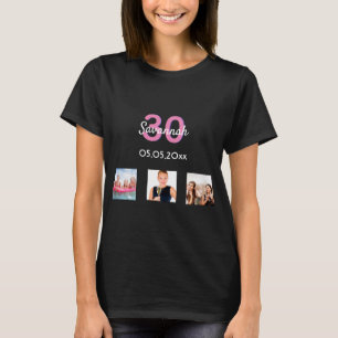 Foto Rosa Monogramm, 30. Geburtstag T-Shirt