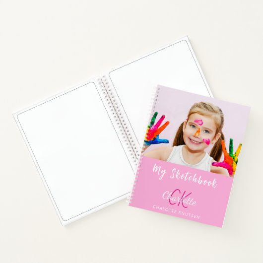 Foto rosa Monogramm Notizblock (Innenseite)