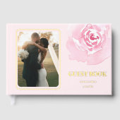Foto Rosa Romantische Hochzeit Gästebuch (Vorderseite)