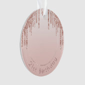 Foto Rosa Rosa Rosa Tropfen Ornament (Vorderseite)