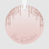 Foto Rosa Rosa Rosa Tropfen Ornament (Rückseite)