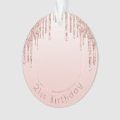 Foto Rosa Rosa Rosa Tropfen Ornament (Vorderseite)