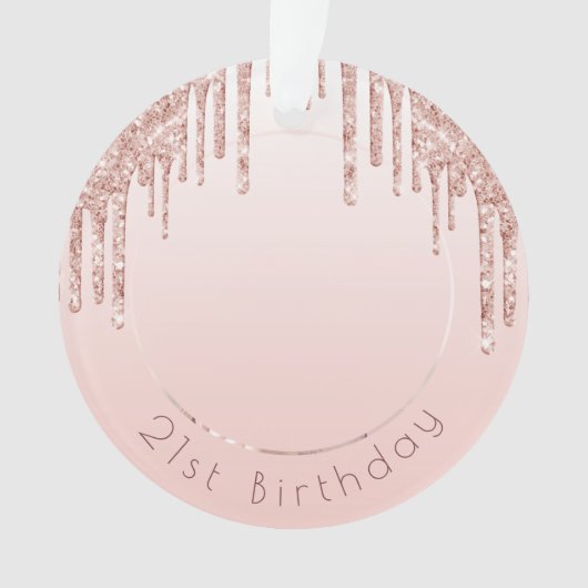 Foto Rosa Rosa Rosa Tropfen Ornament (Vorderseite)