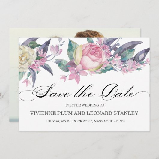 Foto Rosa Rosa Save the Date (Vorne/Hinten)