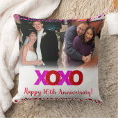 Foto Rosa XOXO Jubiläum Dann und Jetzt Chic Kissen (Decke)