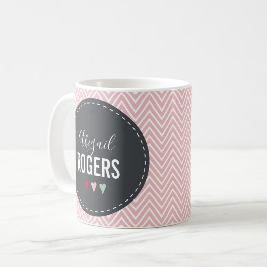 Foto Rosa Zickzack Kaffeetasse (Vorderseite Links)