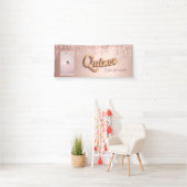 Foto-Rose aus Quinceanera-Glitzer Banner (Insitu)