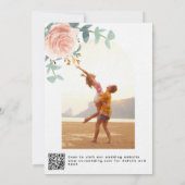 Foto Rose Blumenstrauß Foto QR UAWG Luxus Hochzeit Einladung (Rückseite)