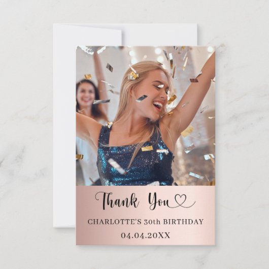 Foto Rose Dankeskarte (Vorderseite)