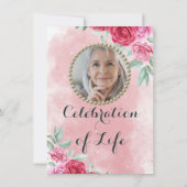 Foto Rose Feier zum Leben Einladung (Rückseite)