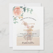 Foto Rose Foto Bogen QR UAWG Luxushochzeit Einladung (Vorderseite)