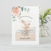 Foto Rose Foto Bogen QR UAWG Luxushochzeit Einladung (Stehend Vorderseite)