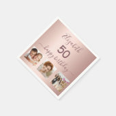 Foto-Rose-Geburtstagsfeier Serviette (Ecke)