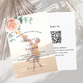 Foto Rose Gold floral QR UAWG Luxus Hochzeit Einladung