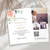 Foto Rose Gold florales Foto QR UAWG Hochzeit Einladung