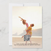 Foto Rose Gold florales Foto QR UAWG Hochzeit Einladung (Rückseite)