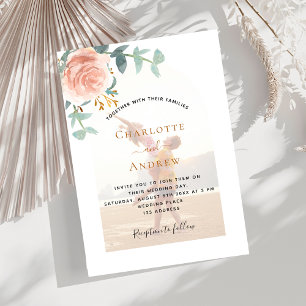 Foto Rose Gold Foto Bogen Luxus Hochzeit Einladung