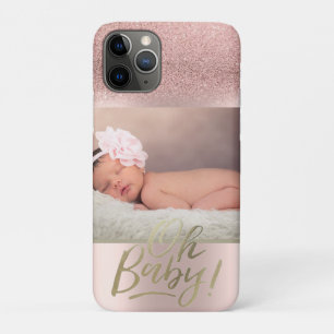 Foto Rose Gold Glitzer Ombre Oh Baby Case-Mate iPhone Hülle