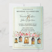 Foto Rose Gold Lanterns Blumenzwiebeln Einladung (Vorderseite)