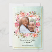 Foto Rose Gold Lanterns Blumenzwiebeln Einladung (Rückseite)