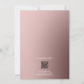 Foto Rose Gold QR Code Hochzeit Save The Date (Rückseite)