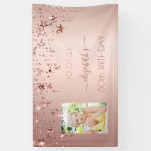 Foto-Rose Gold Rosa-Glitterstars Banner (Vertikal)
