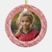 Foto - Rose Gold Rosa Glitzer Grenze für Mädchen Keramik Ornament (Vorne)