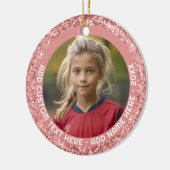 Foto - Rose Gold Rosa Glitzer Grenze für Mädchen Keramik Ornament (Links)