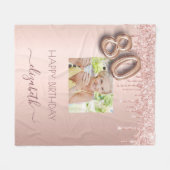 Foto Rose Gold Rosa Tropfen aus dem 80. Fleecedecke (Vorderseite (Horizontal))