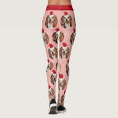 Foto Rose Gold Rote Weihnachtsmannmützen Weihnacht Leggings (Rückseite)