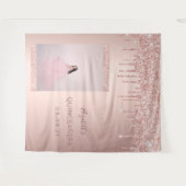 Foto Rose Gold Tropfen Quinceanera Wandteppich (Vorderseite (Horizontal))