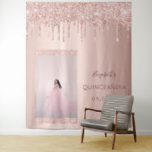 Foto Rose Gold Tropfen Quinceanera Wandteppich (Beispiel)