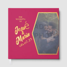 Foto-Rose Red Wedding Foil Gästebuch hinzufügen