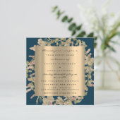 Foto Rose Verlobung Bridal Gold Wreath Flying Navy Einladung (Stehend Vorderseite)