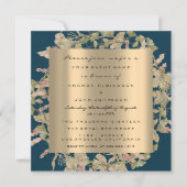 Foto Rose Verlobung Bridal Gold Wreath Flying Navy Einladung (Vorderseite)