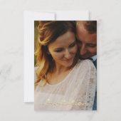 Foto Rose Verlobung Hochzeit Imitate Gold Sepia Einladung (Rückseite)