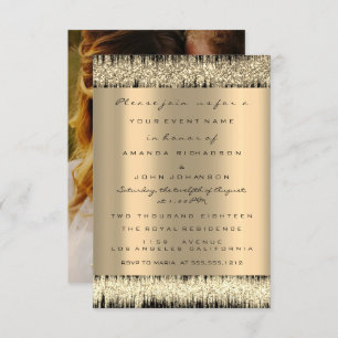 Foto Rose Verlobung Hochzeit Imitate Gold Sepia Einladung