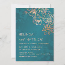 Foto-Roségold-Teal-Hochzeit