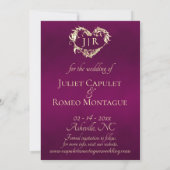 Foto, Rosen & Monogramm - Pflaume Save The Date (Rückseite)