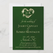 Foto, Rosen & Monogramm - Smaragd Save The Date (Rückseite)