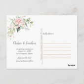 Foto Roses Eukalyptus Grüne Save the Date Postkarte (Rückseite)