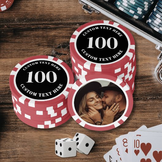 Foto Rot 100 nummeriert Pokerchips