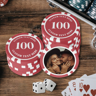 Foto Rot 100 nummeriert Pokerchips