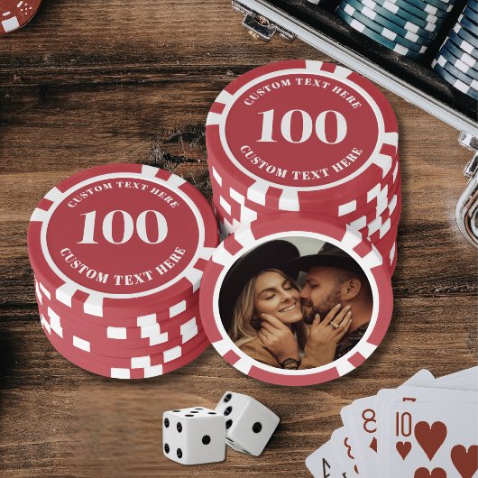 Foto Rot 100 nummeriert Pokerchips
