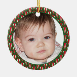 Foto Rot, Grün und Weiß Keramik Ornament