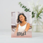 Foto rot Rosa Abschluss fett Einladung (Stehend Vorderseite)