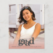 Foto rot Rosa Abschluss fett Einladung (Vorderseite)