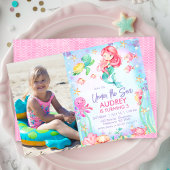 Foto Rote Meerjungfrau Untermeer 1. Geburtstag Einladung